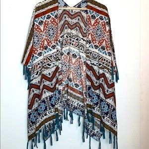 Lightweight Boho Shaw with fringe